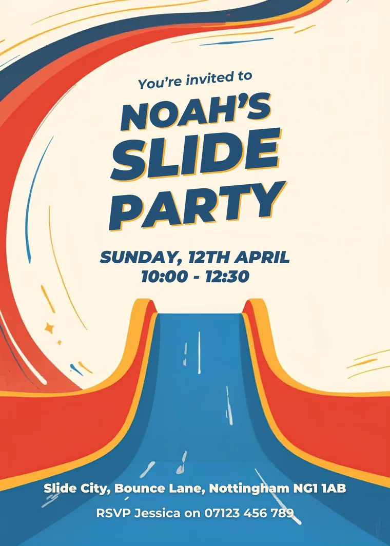 Retro slide party invitation